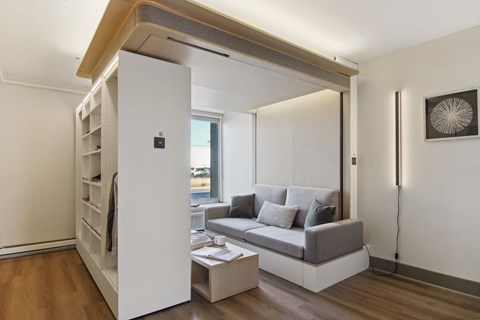 Floor plan for studio, 1 bath, 308 sqft